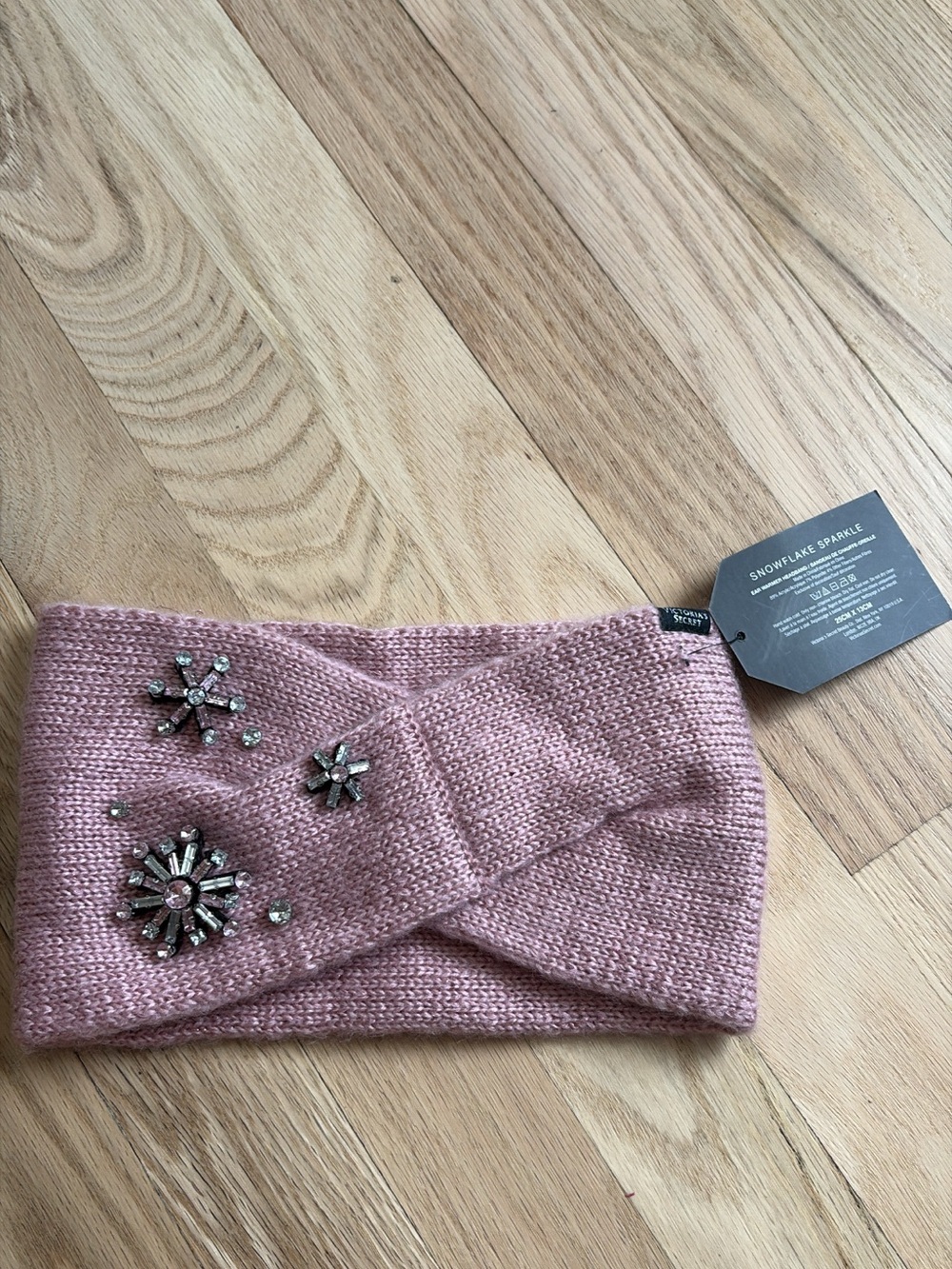 Victoria's Secret Pink Knit Snowflake Embellished Headband